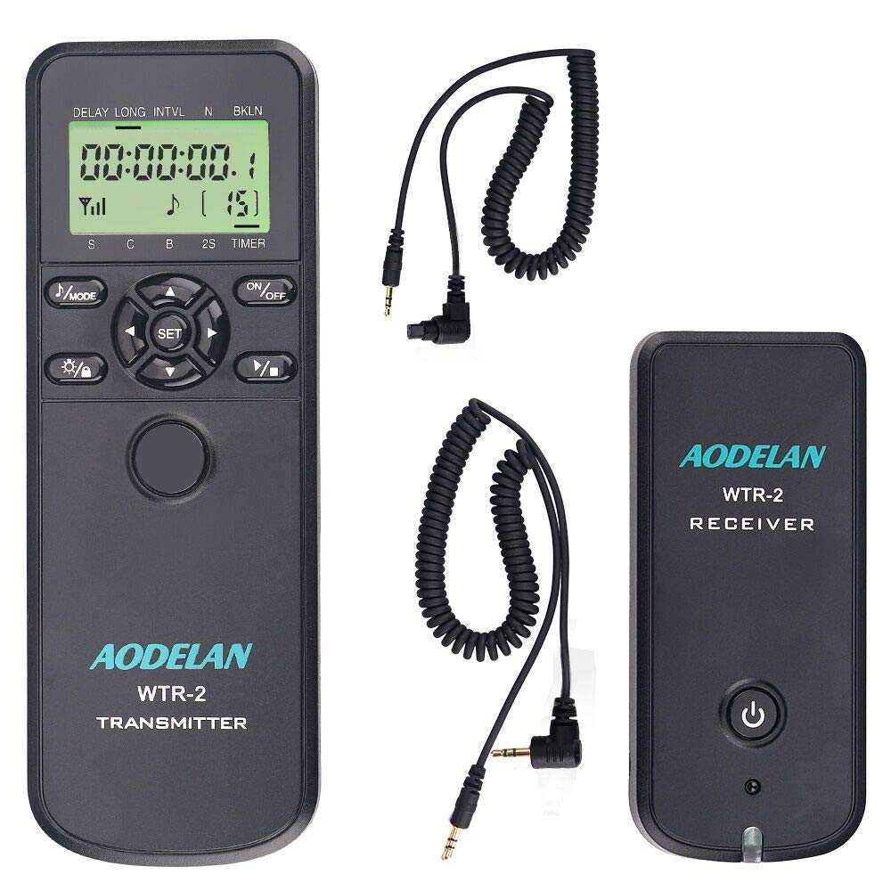 AODELAN Camera Wireless Shutter Release Timer Remote Control for Canon EOS R, RP, Rebel SL2, 250D, 750D, 90D, 80D, 77D, M6 Mark II, 5D Mark IV; Fujifilm X-T3, X-T100; Olympus OM-D E-M1 Mark II