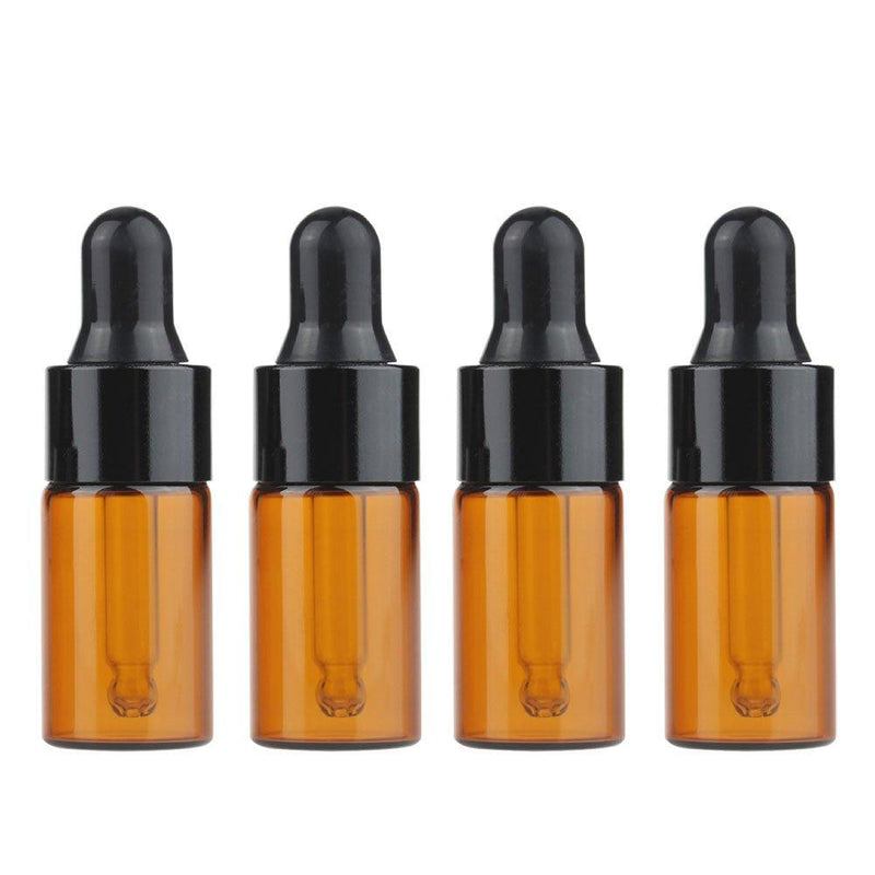 Furnido 15 Pieces Mini Amber Glass Dropper Bottle Refillable Empty Container Eye Dropper Vials with Pipette for Cosmetic Perfume Essential Oil Bottles Tiny Portable Bottles Vials (3ml) 3ml