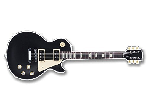Black LES Style Guitar Shaped Sticker (guitarist electric band paul rock)