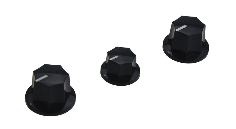 Jazz Bass Knobs Black Metric Size for Fender Jazz Bass 2V+1T