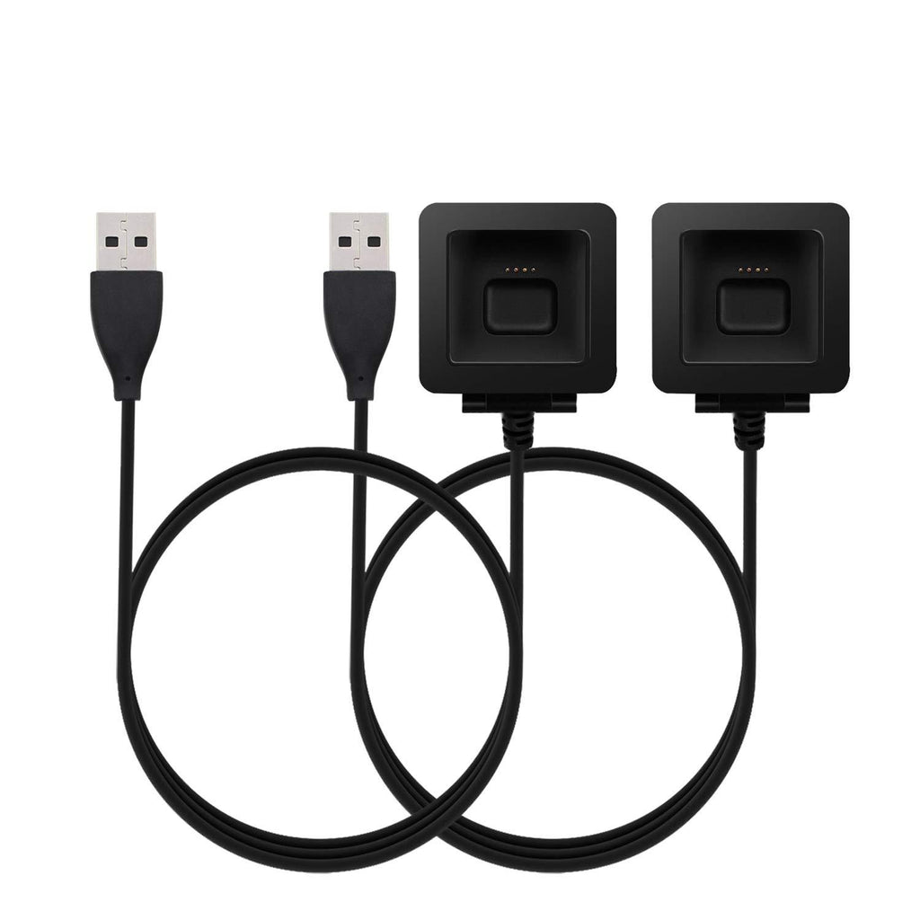 Fitbit Blaze Charger,KingAcc Replacement USB Charging Cable Cord Charger Cradle Dock Adapter for Fitbit Blaze Smart Fitness Watch (3Foot/1meter) (Blaze 2-Pack Black) Blaze 2-Pack Black