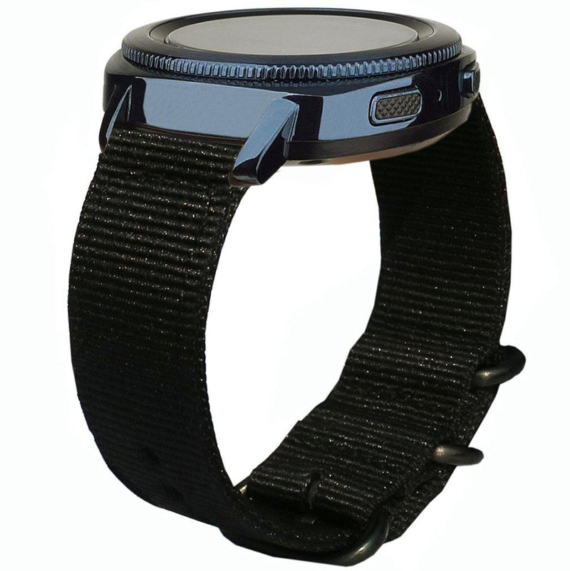 Olytop Compatible Garmin Vivoactive 3 Bands / Galaxy Watch Active 2 44mm 40mm Band / Galaxy 42mm Bands, 20mm Nylon Nato Band Soft Wristband for Samsung Galaxy Watch3 41mm Smartwatch - Black 1*Black