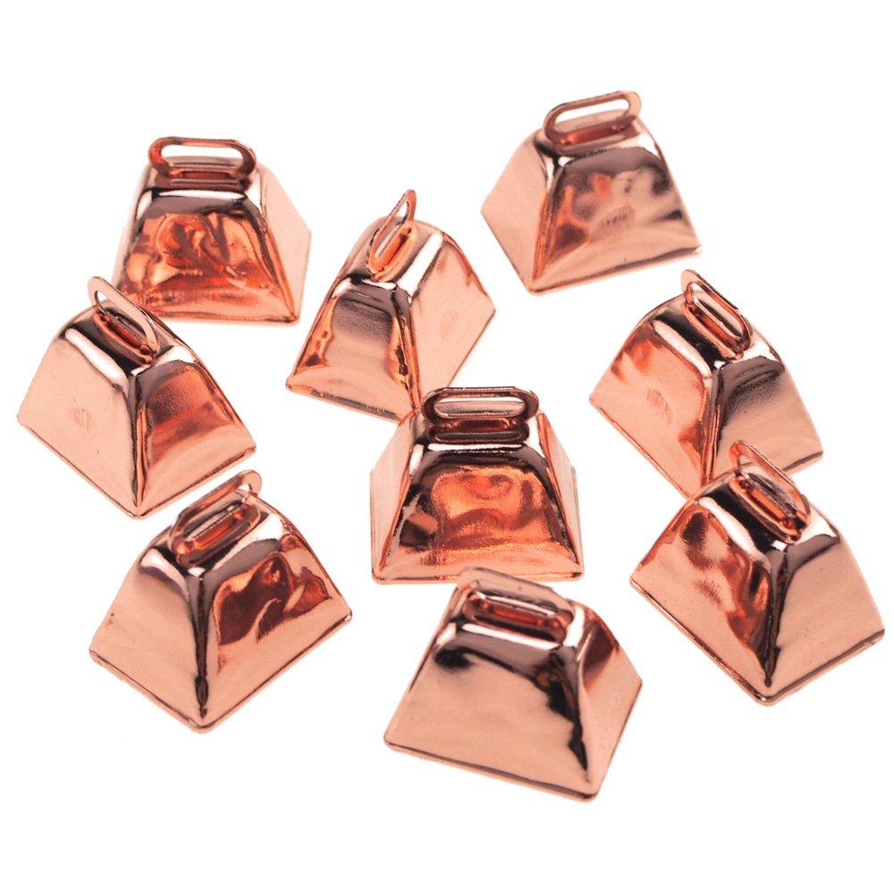 Homeford Small Metal Cowbells, Rose Gold, 1-1/2-Inch, 9-Piece