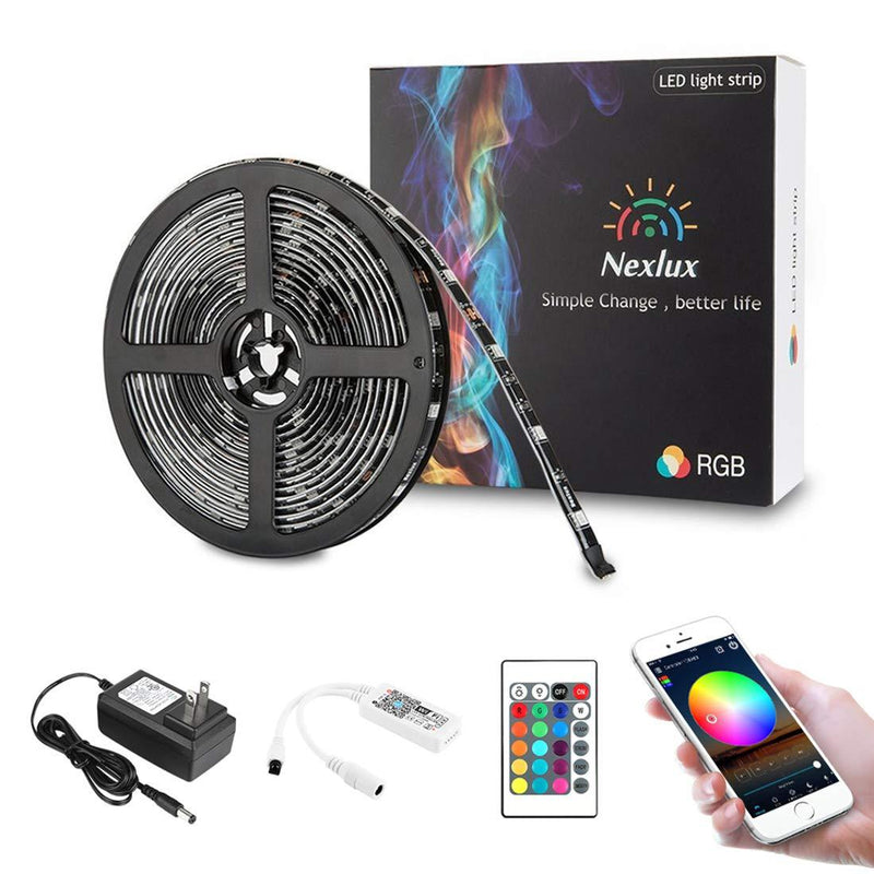 [AUSTRALIA] - Nexlux LED Strip Lights, WiFi Wireless Smart Phone Controlled 16.4ft Non-Waterproof Strip Light Kit Black Color Changing Lights,Working with Android and iOS System,IFTTT 