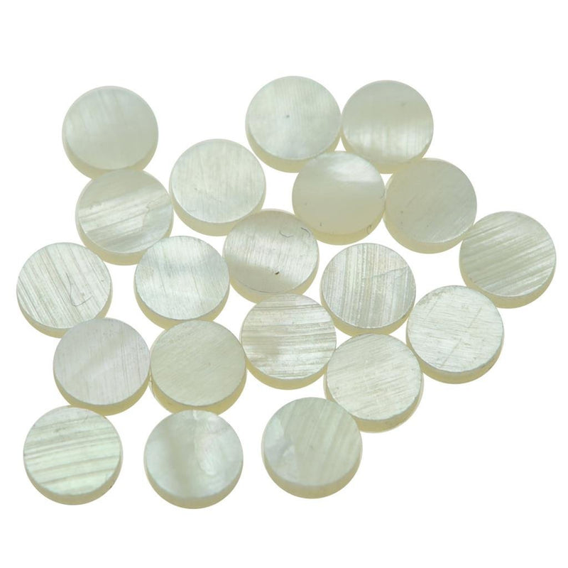 KAISH 20pcs 6x2mm Guitar Natural Mother of Pearl Inlay Fingerboard Fret Dots 6mm White Mother of Pearl