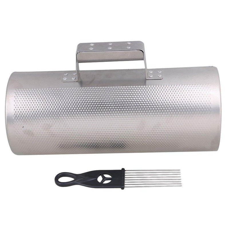 Yibuy 15x3.15inch Silver Stainless Steel Guiro with Scraper Musical Percussion Toy 33x13cm/13x5.12inch(H x Dia)