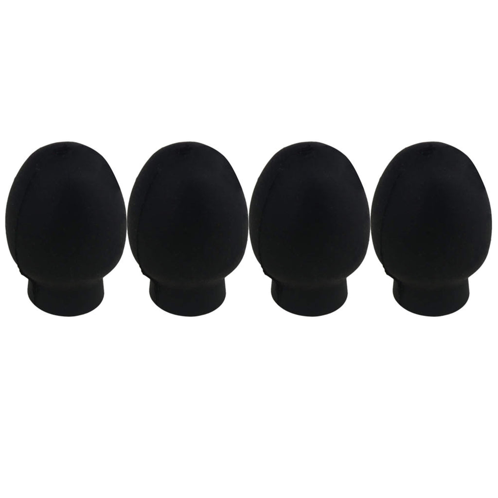 Yibuy 0.8x0.6inch Black Rubber Drumstick Practice Silent Tips Pack of 4