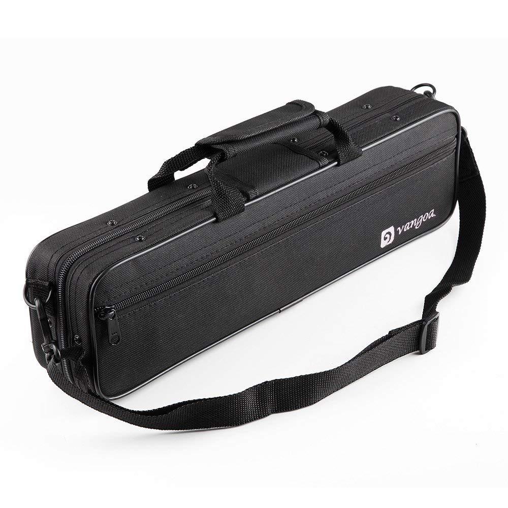 Vangoa Flute Case Carrying Bag Waterproof Lightweight for 16 Holes Flute C Foot with Adjustable Shoulder Strap and Exterior Pocket