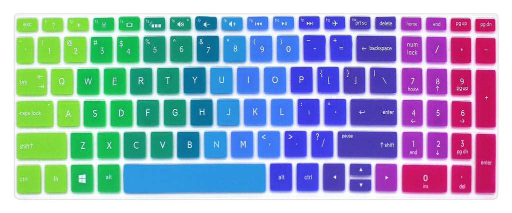 Silicone Keyboard Cover Compatible for for 15.6" HP Pavilion x360 15-br075nr, Pavilion 15-cc 15-cb Series 15-cc010nr 15-cb010nr, HP Envy x360 15m-bp 15m-bq Series, HP Envy 17.3" 17m-ae011dx (Rainbow) Rainbow