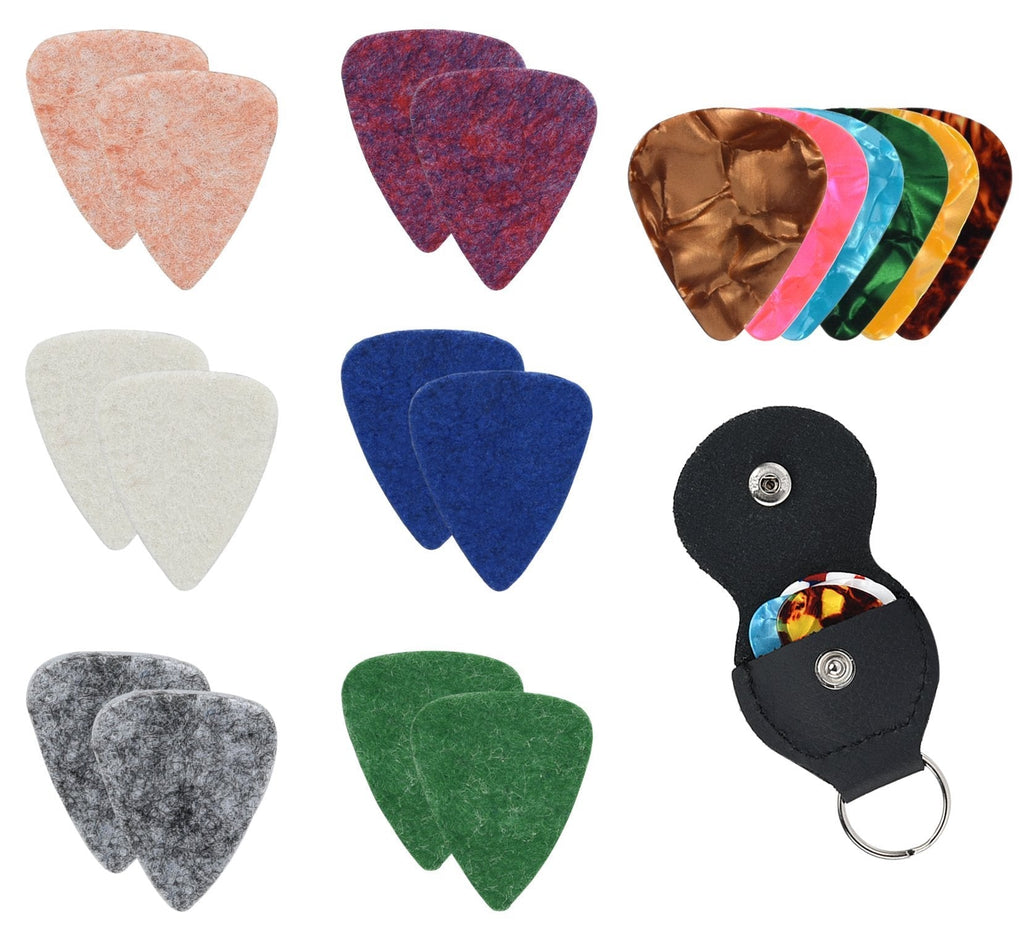 Solid Guitar Felt Picks, Celluloid Picks, Picks Holder Set Solid