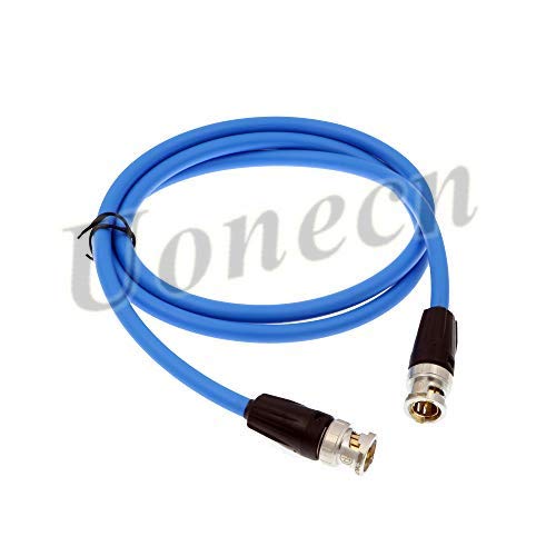 Uonecn 12G 75 Ohm HD-SDI Video Coaxial Cable BNC Male to Male for 4K Video Camera 39'' Blue