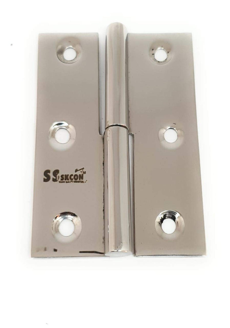 Ssiskcon 2 Lift off Hinges Stainless Steel Removable Loose Take Apart Door Hinges 3in (75mm) Mirror Polished 32 Left Side(Set of 2 hinge with 12 Screws- Pack of 1 Pack of 1, 3" inch Left side