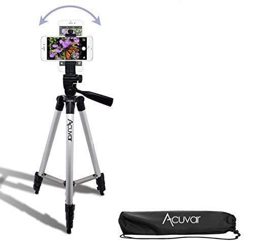 Acuvar 50" Smartphone/Camera Tripod with Rotating Mount. Fits iPhone X, 8, 8+, 7, 7 Plus, 6, 6 Plus, 5s Samsung Galaxy, Android, etc.