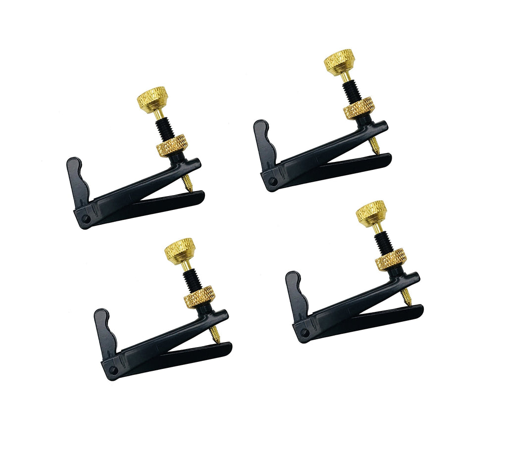 MI&VI Cello Fine Tuners Adjusters - Stainless Steel 4 Pcs (Gold/Black - 1/2 Size) Gold/Black - 1/2 Size