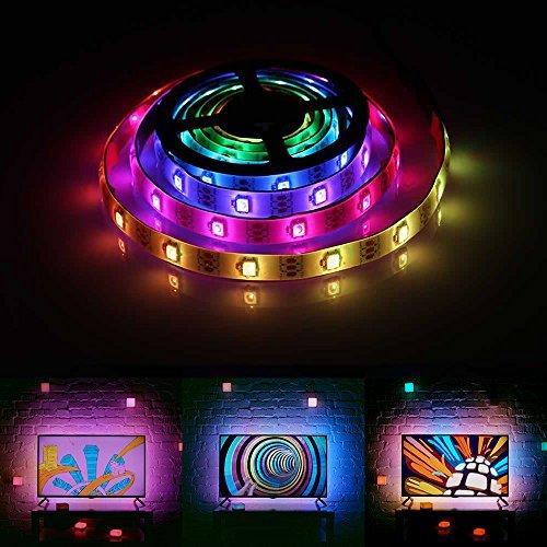 [AUSTRALIA] - Chasing Effect Led Strip Lights, Battery Powered Waterproof RGBW Neon Dreaming Rainbow Color Flexible Rope Light Strip USB Powered TV Backlight for DIY Home Decoration (2m/6.56feet) 6.56 Ft Multi-colored 