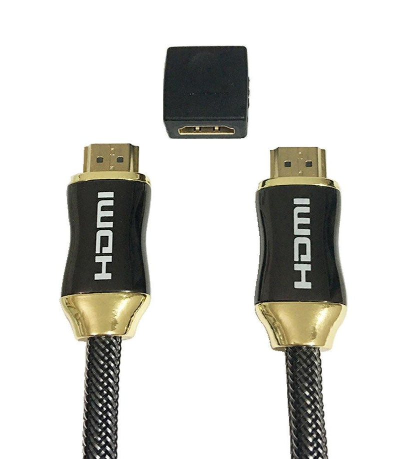 Yowanted 6.5 Ft HDMI Cable High Speed HDMI 2.0 (2K x 4K @ 60Hz, 18Gbps) Nylon Braided Cord Male to Male Cable for HD TV Xbox One/360 PS4/3 Laptop Computer with HDMI Female Adapter (2Pack) 6.5 FT(2 Pack)