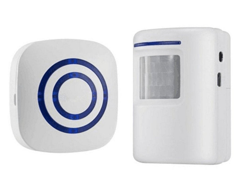 Motion Sensor Door Chime for Business, Outdoor Doorbell Kit Wireless Driveway Alert: Infrared Motion Sensor Chime with 1 Plug-in Receiver and 1 PIR Motion Sensor Detector Alert - LED Indicators