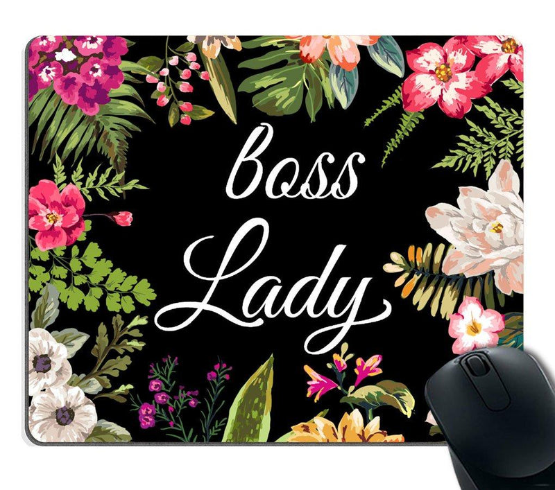 Smooffly Gaming Mouse Pad Custom,Boss Lady Mouse Pad - Floral Boss Lady Funny Mouse Pad SM-15