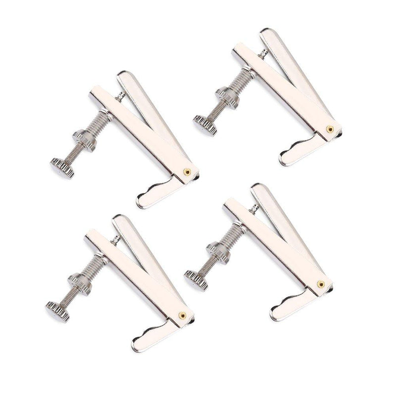 4Pcs/Set Cello String Adjusters Silver Metal String Fine Tuner Musical Instrument Replacement Parts for 3/4 4/4 Cello