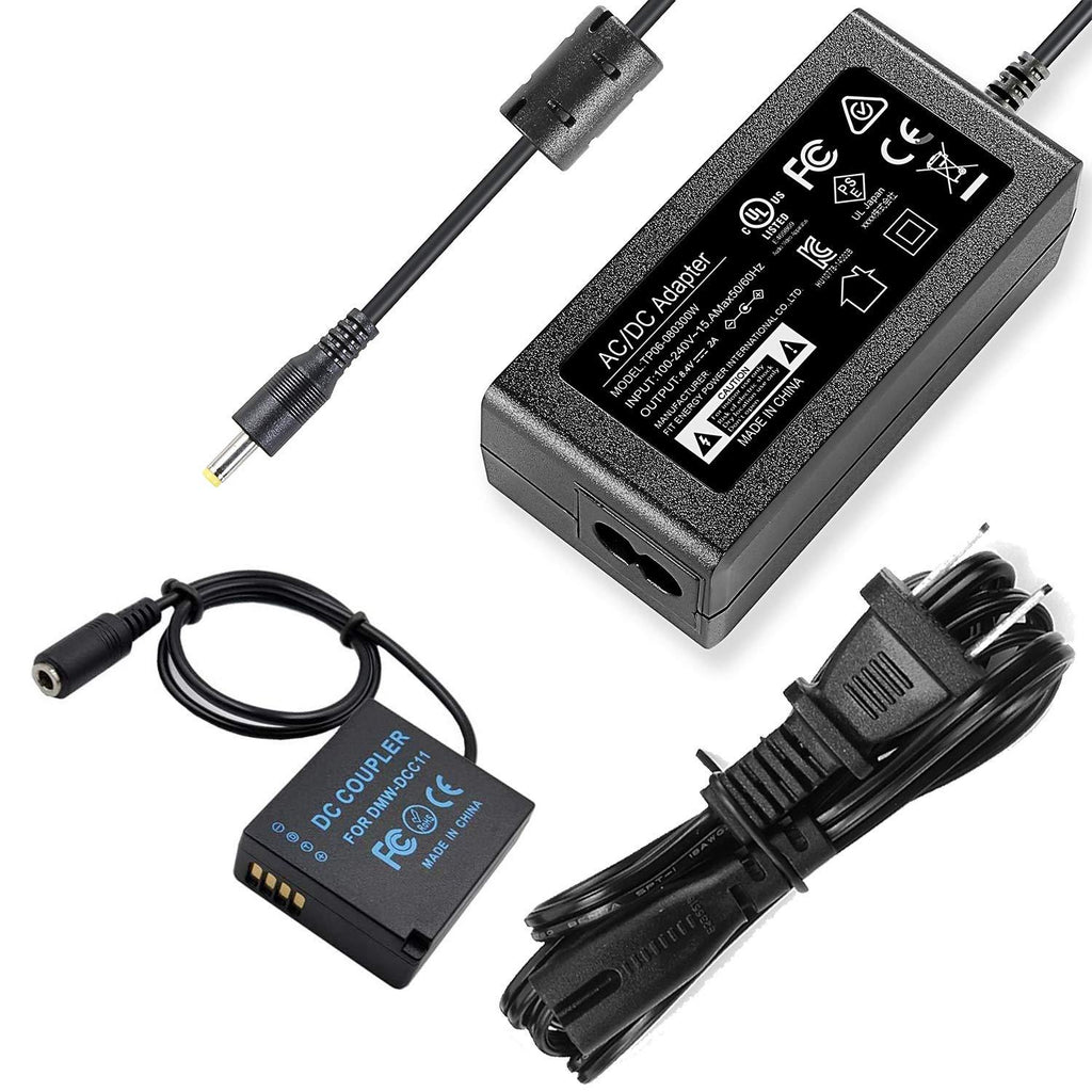 F1TP DMW-DCC11 AC Power Adapter DMW-BLE9 BLG10 Dummy Battery kit for Panasonic Lumix DMC-GF3 GF5 GF6 GX85 GX7 Mark II, S6 GX9 GX80 GX85CGK GX85K ZS60 LX100 ZS110 TZ100 Camera