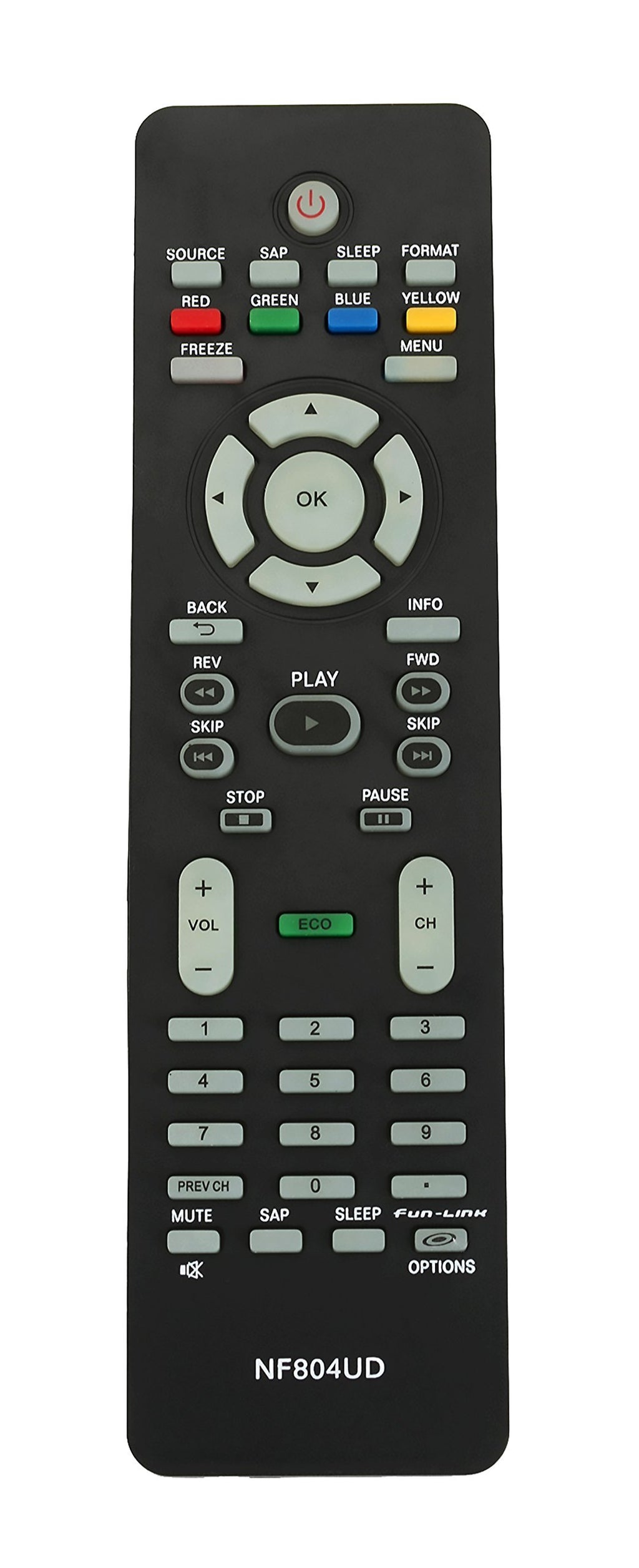 New NF804UD Replace Remote fit for Magnavox TV 19ME360B 19MF330B 22ME360B 22ME601B 22MF330B 26MF330B 32MF330B 40MF430B 46MF401B 46MF440B 22MF301B 37MF301B 40MF401B 19ME301B 19ME601B 19MF301B 19MF301D