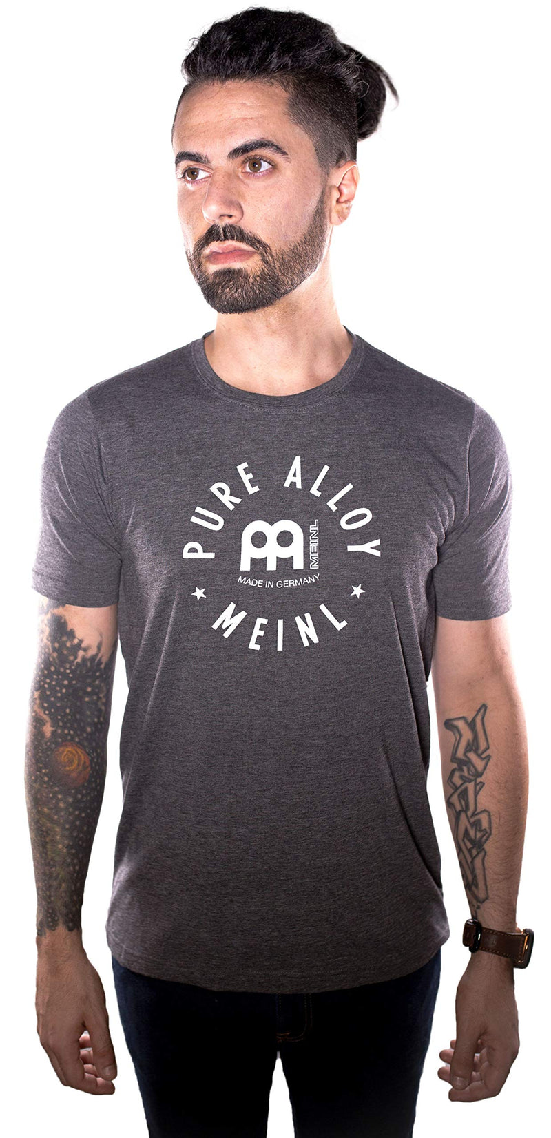 Meinl Cymbals Pure Alloy Logo T-Shirt, Charcoal, Small (S76-S)