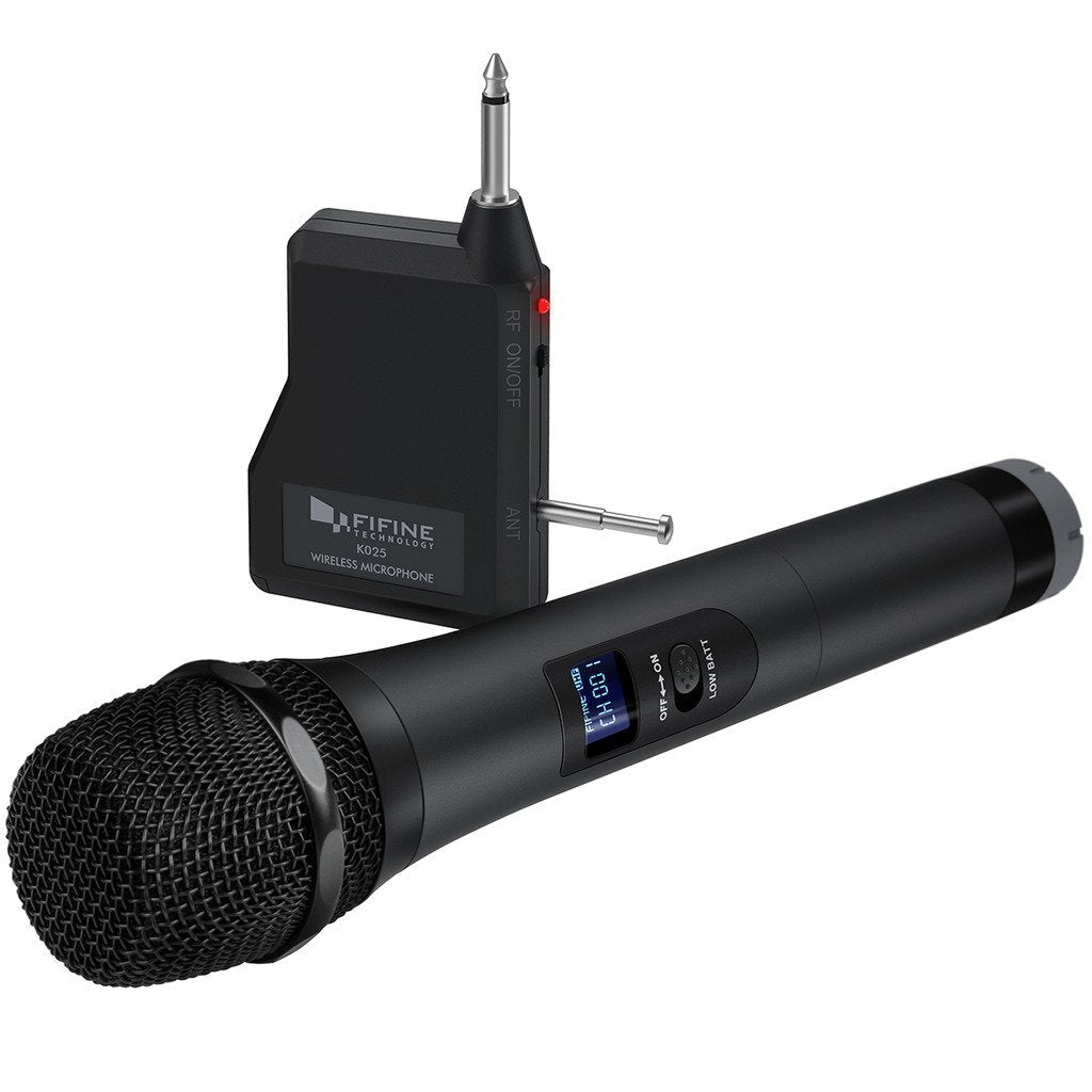 [AUSTRALIA] - Wireless Microphone,Fifine Handheld Dynamic Microphone Wireless mic System for Karaoke Nights and House Parties to Have Fun Over The Mixer,PA System,Speakers-K025 