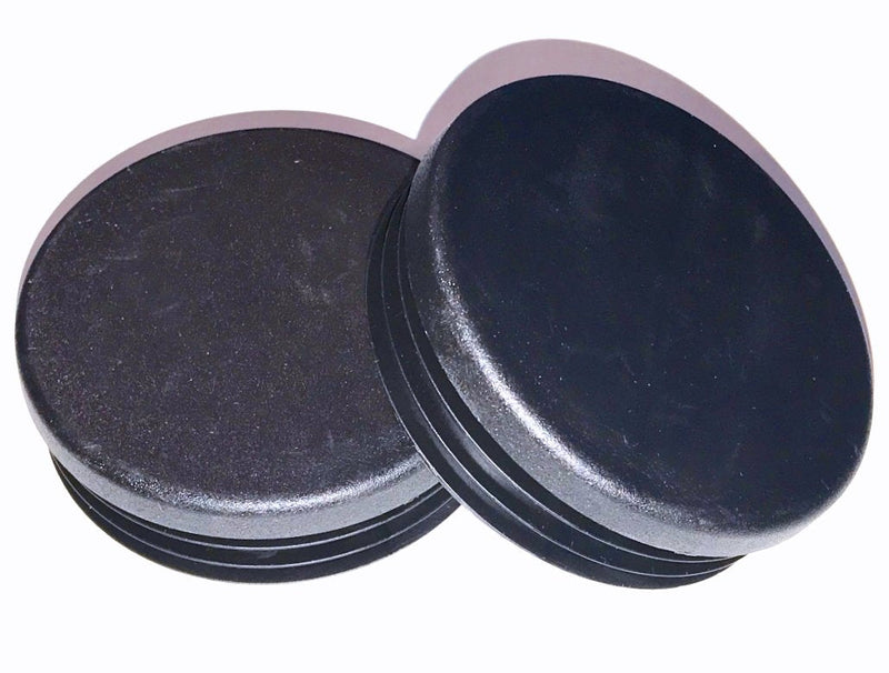 (Pack of 2) 3" OD Round Plastic Cap Plugs | (14-18 Ga - Fits ID 2.83" to 2.90") | Thick, Impact and Abrasion Resistant Base w/Flex Ridges || Fence Post Slide Inserts | Fitness Eqpt Tube Inserts