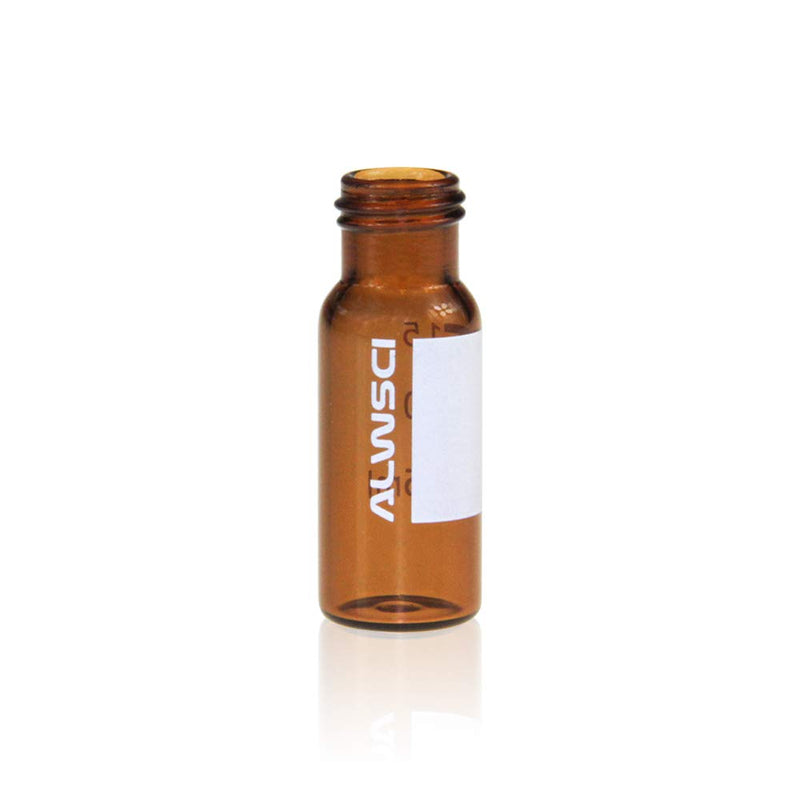 Autosampler Vial, 2ml HPLC Vial, Amber Chromatography Lab Vial, Sample Vial with Writing Area, 9-425 Screw-Thread Vial, Pack of 100 by ALWSCI Amber glass