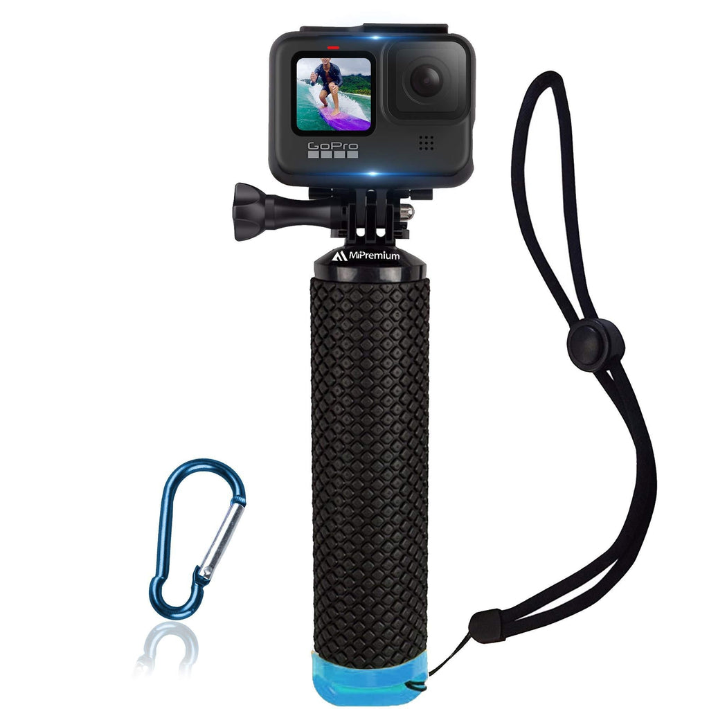 Waterproof Floating Hand Grip Compatible with GoPro Hero 9 8 7 6 5 4 3+ 2 1 Session Black Silver Camera Handler & Handle Mount Accessories Kit for Water Sport and All Action Cameras (Blue) Blue