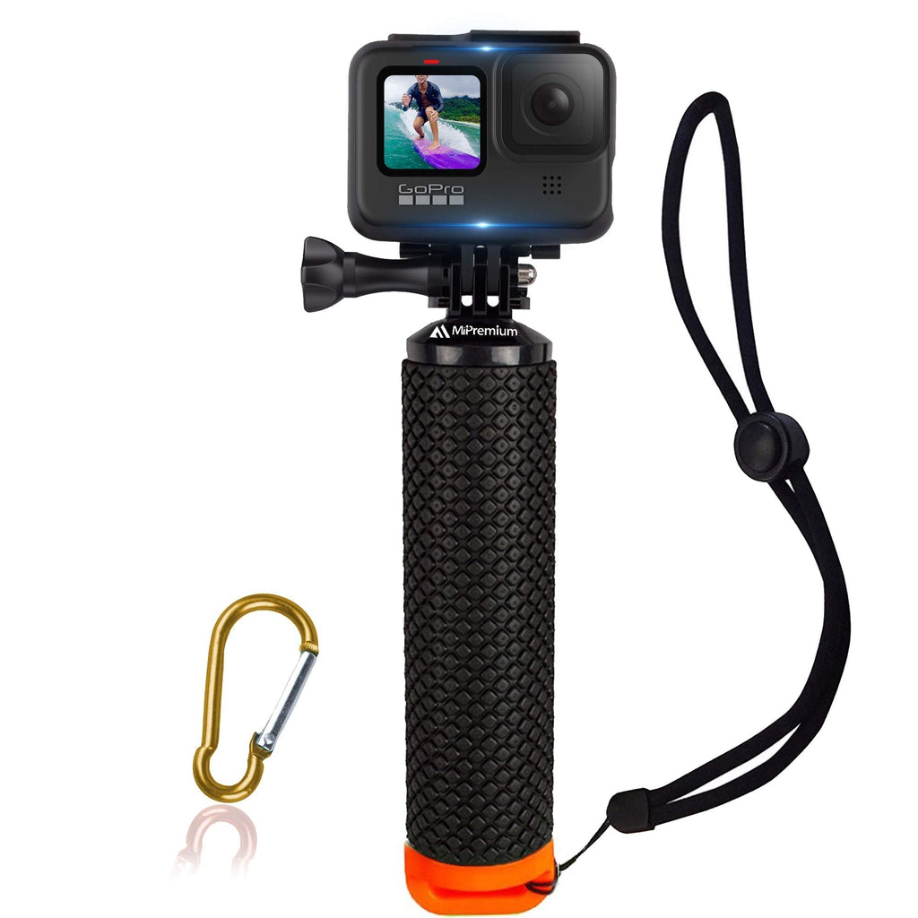 Waterproof Floating Hand Grip Compatible with GoPro Hero 9 8 7 6 5 4 3+ 2 1 Session Black Silver Handler & Handle Mount Accessories Kit for Water Sport and Action Cameras (Orange) Orange