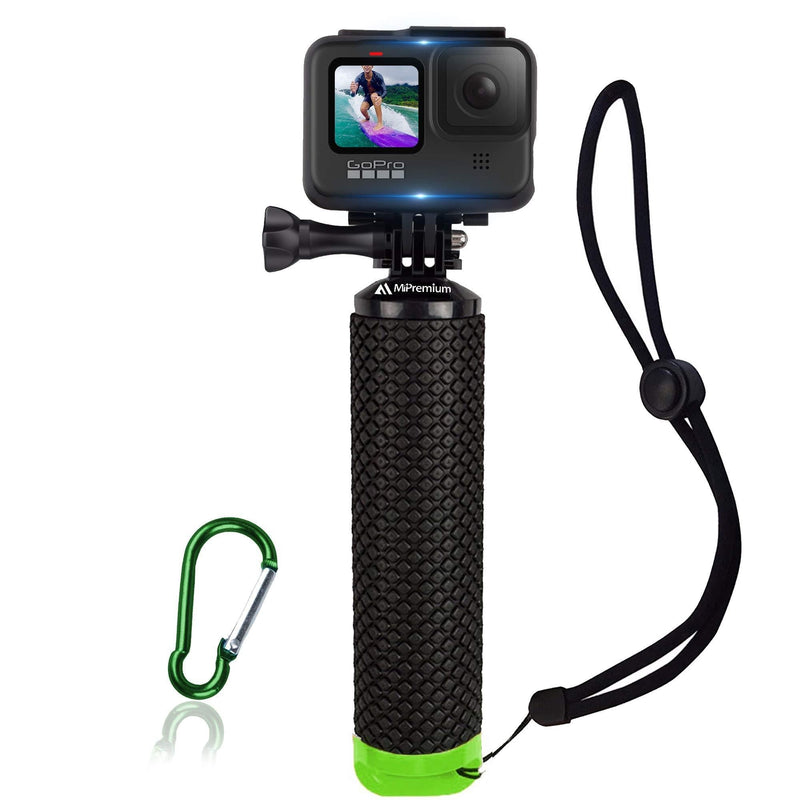 Waterproof Floating Hand Grip Compatible with GoPro Hero 9 8 7 6 5 4 3+ 2 1 Session Black Silver Camera Handler & Handle Mount Accessories Kit & Water for Water Sport and Action Cameras (Green) Green