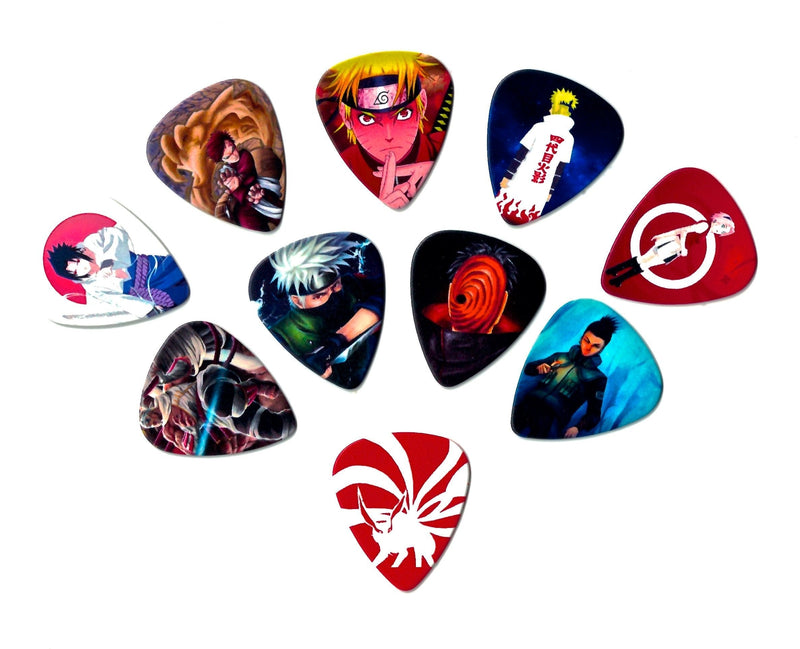 Naruto Guitar Picks (10 medium picks in a packet)[Perfect gift for Naruto fans] Collectibles