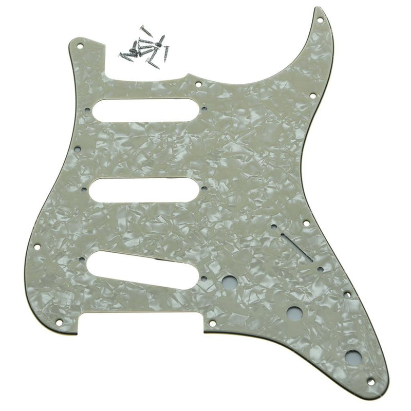 Dopro 11 Hole Vintage 62 Strat ST SSS Single Coil Pickups Guitar Pickguard Scratch Plate with Screws for American Fender 62 Stratocaster Aged Pearl