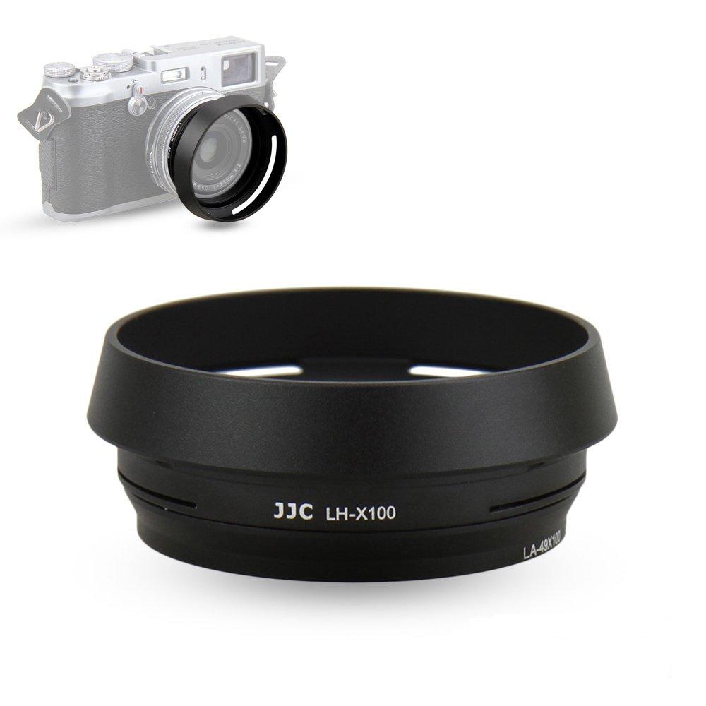 Lens Hood Set JJC Lens Shade for Fuji Fujifilm X100V X100F X100S X100T X100 X70 Replaces Fujifilm LH-X100 Lens Hood & Adapter Ring Aluminum Alloy -Black Model 2 Black