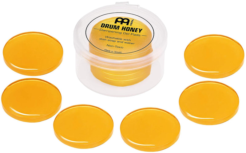 Drum Honey Dampening Gel Pads for Drums and Cymbals, 6-Piece Pack with Container and Dividers