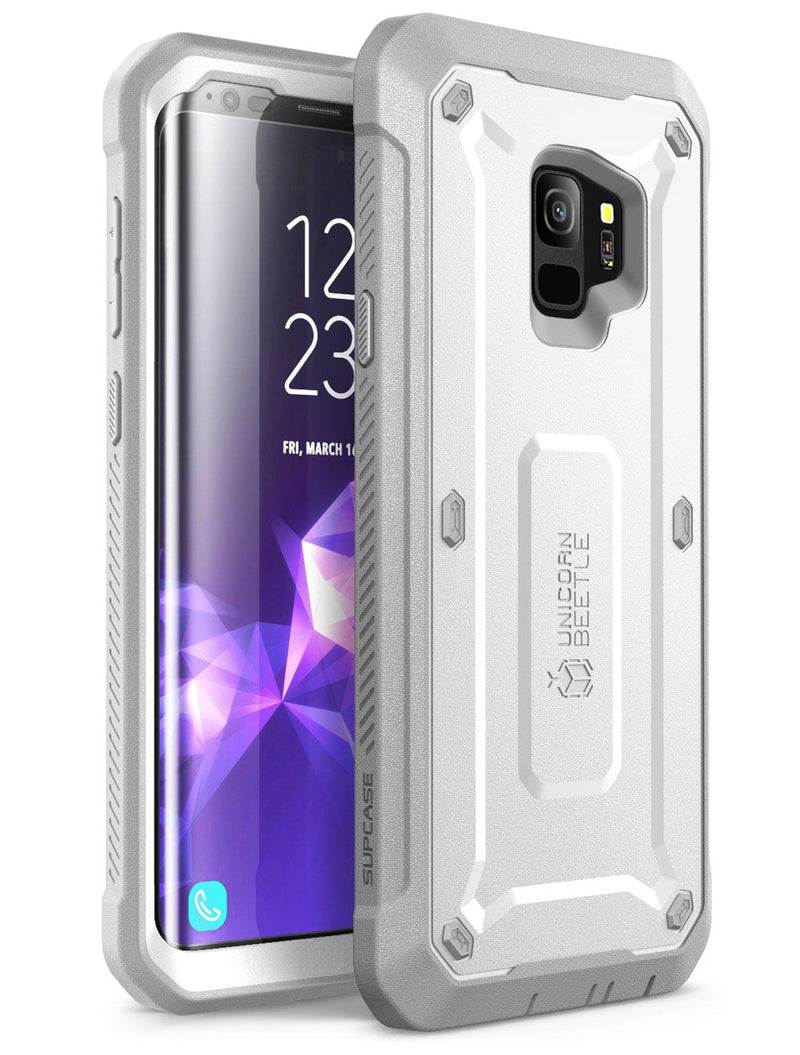 SUPCASE Unicorn Beetle Pro Series Case Designed for Galaxy S9, with Built-in Screen Protector Full-Body Rugged Holster Case for Galaxy S9 (2018 Release) (White) White
