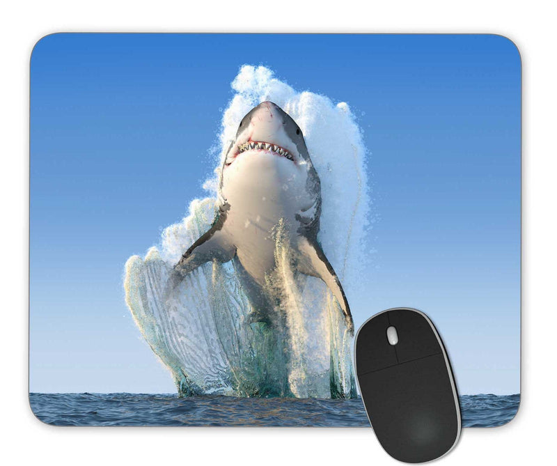 KingKang Shark Jumps Out of The Water Mouse Pad Office Mouse Pad Gaming Mouse Pad