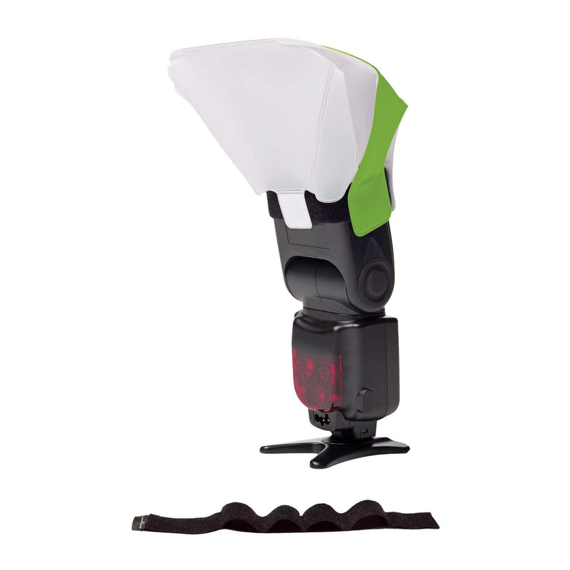 LumiQuest Ultrasoft Frosted Photography Lighting Diffuser, Compact Modifier with UltraStrap, Camera Lighting, Universal Portable Studio Lights for External Camera Flashes, Photo Light, Neon Green