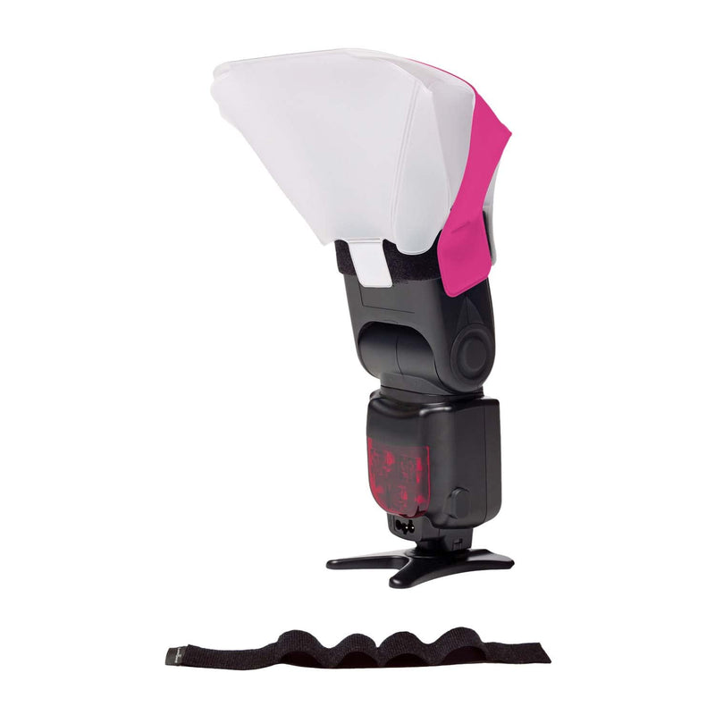 [AUSTRALIA] - LumiQuest Ultrasoft Frosted Photography Lighting Diffuser, Compact Modifier with UltraStrap, Camera Lighting, Universal Portable Studio Lights for External Camera Flashes, Photo Light, Neon Pink 