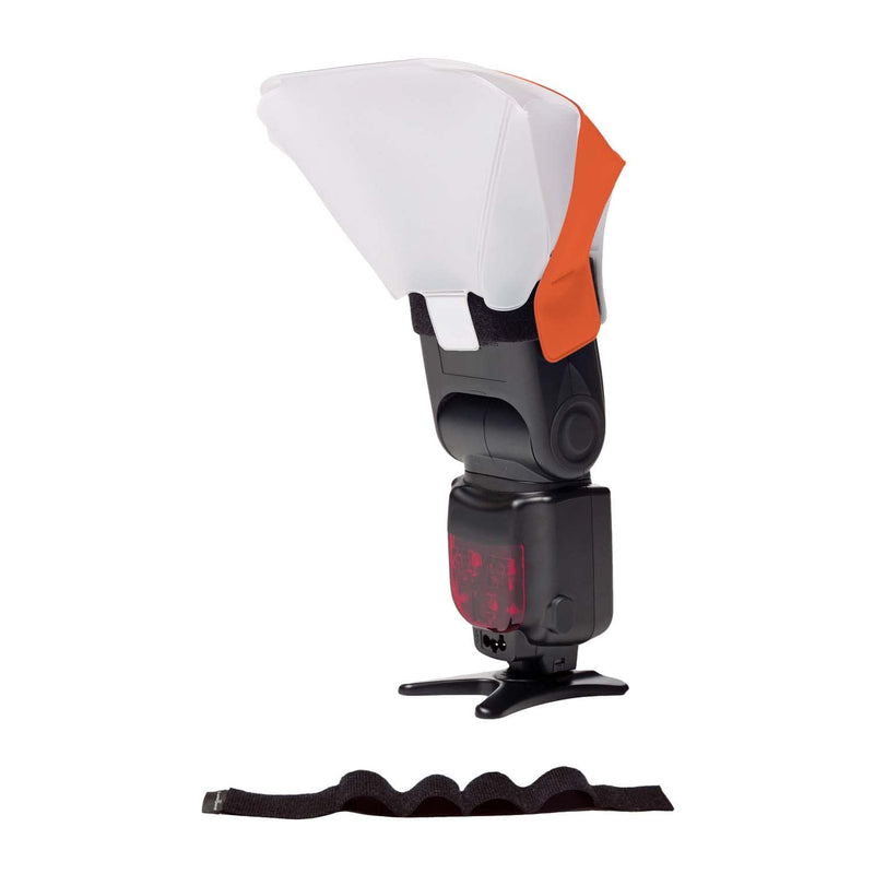LumiQuest Ultrasoft Frosted Photography Lighting Diffuser, Compact Modifier with UltraStrap, Camera Lighting, Universal Portable Studio Lights for External Camera Flashes, Photo Light, Neon Orange