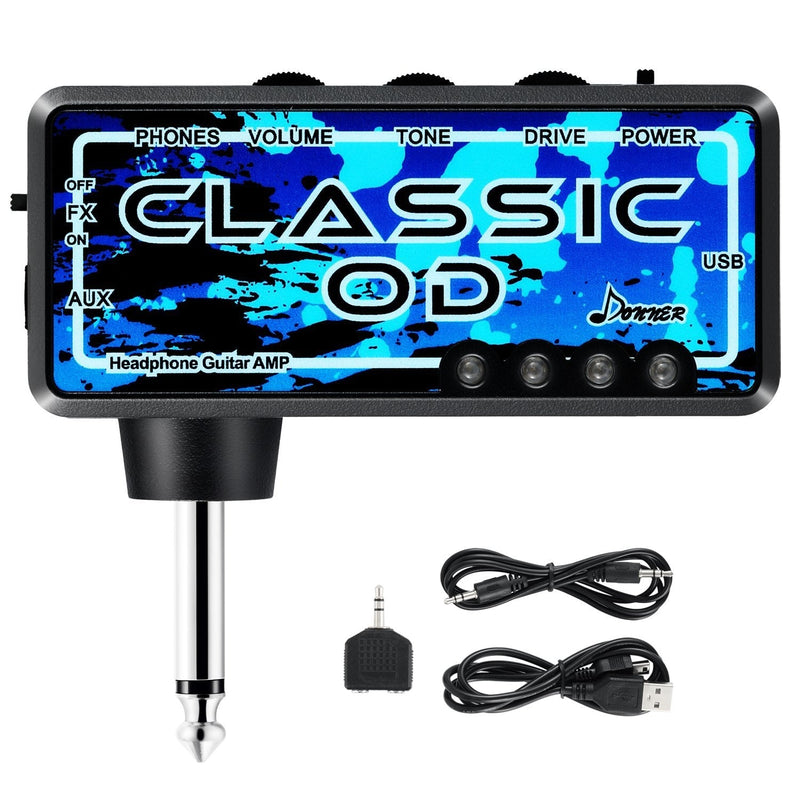 [AUSTRALIA] - Donner Guitar Headphone AMP Classic OD Pocket FX Verb Rechargeable Mini Practice Amplifier 