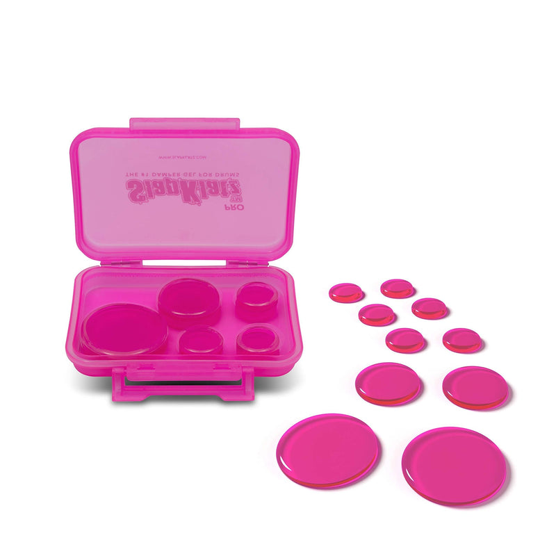 SlapKlatz Pro Drum Dampeners - Pink | 10 pcs | 3 Sizes | free case | Non-toxic