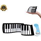 Portable Roll Up Piano Kids Practice Piano Keyboard 37 Keys Flexible Electronic Battery USB Powered Piano Built-in Speaker Microphone Foldable Piano Musical Instrument for Kids Boys Girls Gift