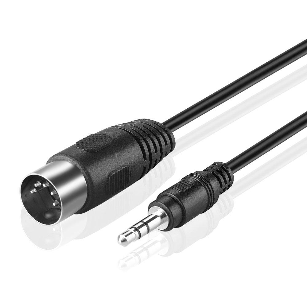 [AUSTRALIA] - TNP Cable Adapter 5 Pin DIN Plug Male (180 Degree) To 3.5mm (1/8in) TRS Stereo Male Jack Cable Converter for Vintage Stereo Radio Audio Equipment Signal Output 3.5M - 5 DIN 142 Pin Connection (15FT) 15 Feet 