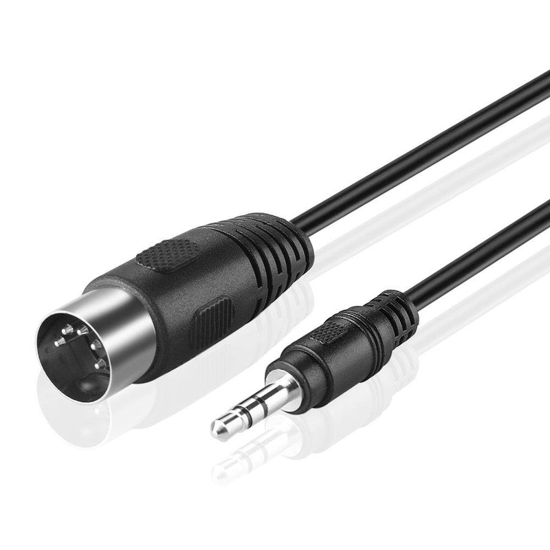 [AUSTRALIA] - TNP Cable Adapter 5 Pin DIN Plug Male (180 Degree) To 3.5mm (1/8in) TRS Stereo Male Jack Cable Converter for Vintage Stereo Radio Audio Equipment Signal Output 3.5M - 5 DIN 142 Pin Connection (15FT) 15 Feet 