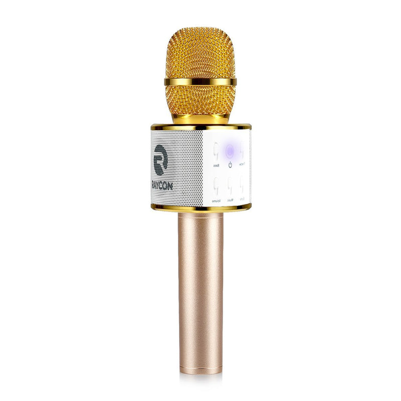 Raycon Supreme Mic M30 Karaoke Microphone Bluetooth 4.1 with Built In Speaker Compatible with Android iPhone and PC - Gold