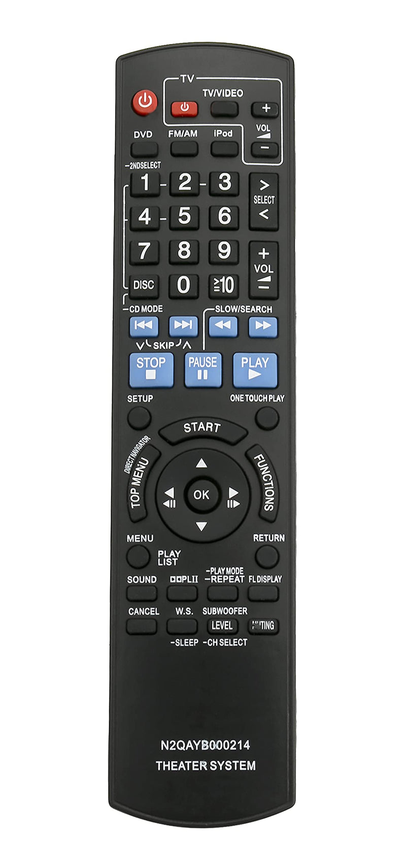 New N2QAYB000214 Replace Remote fit for Panasonic SC-PT760 SC-PT954 SAPT1054 SAPT760 SAPT954 SAPT956 SCPT1054 SC-PT956 SC-PT960 DVD Home Theater Sound System SA-PT1054 SA-PT760 SA-PT954 SA-PT956