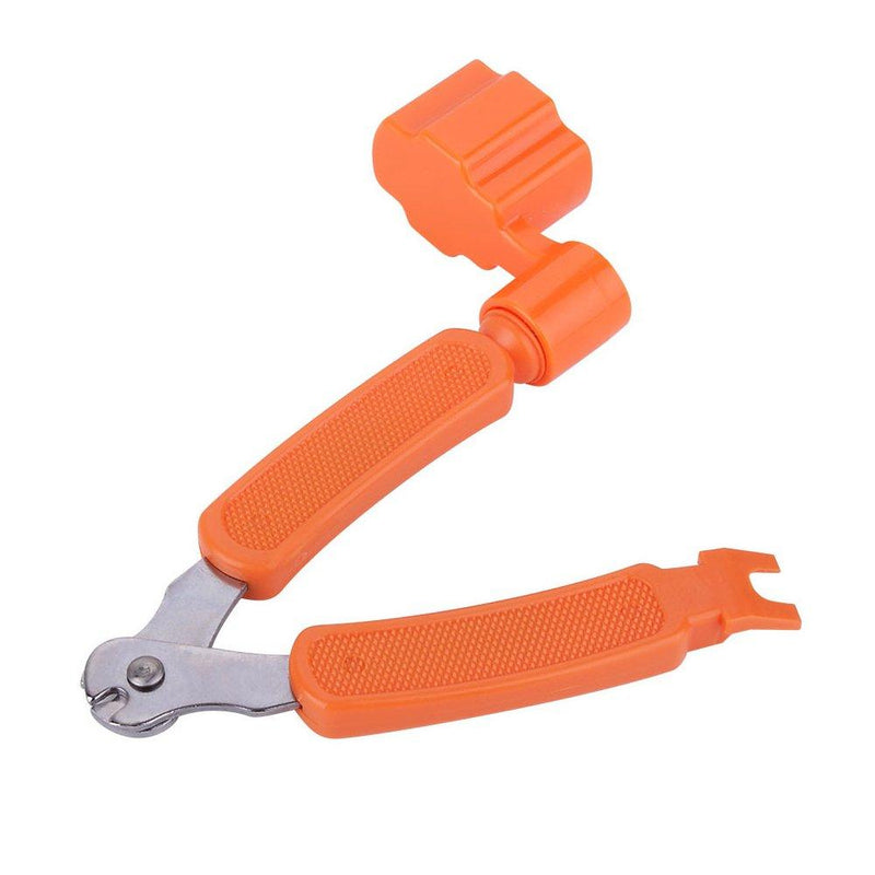 3 in 1 Professional Guitar String Winder Cutter and Bridge Pin Puller, Guitar Repair Tool Functional (Orange)