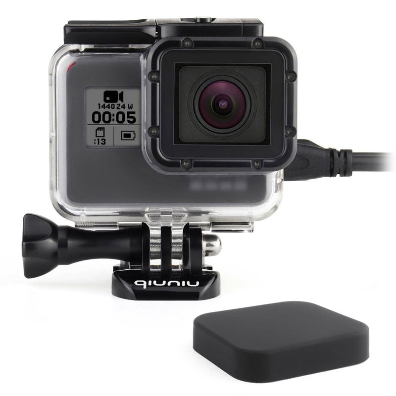 Side Open Skeleton Housing Case for GoPro Hero 5/6 Black Action Camera - Protective Lens Removal NOT Needed - Transparent Clear